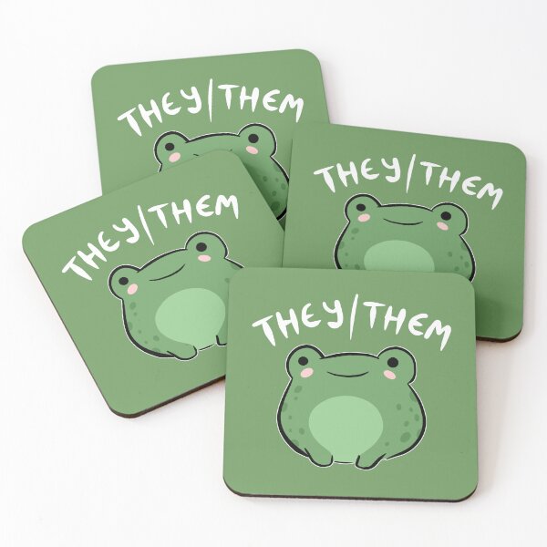 Item preview, They/Them Pronoun Frog: A Kawaii Nonbinary Gift Celebrating Queer Aesthetics, Demigirls, Demiboys, and Transgender LGBTQ Pride designed and sold by MinistryOfFrogs.