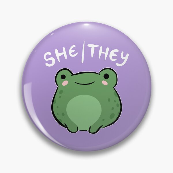 Item preview, She/They Pronoun Frog: Cute Nonbinary Queer Aesthetic Gift for Kawaii Demigirls, Demiboys, and Supporters of Transgender and LGBTQ Pride designed and sold by MinistryOfFrogs.