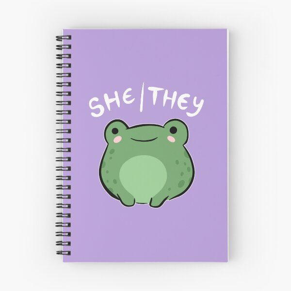 Item preview, She/They Pronoun Frog: Cute Nonbinary Queer Aesthetic Gift for Kawaii Demigirls, Demiboys, and Supporters of Transgender and LGBTQ Pride designed and sold by MinistryOfFrogs.