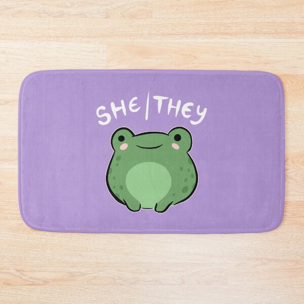 Item preview, She/They Pronoun Frog: Cute Nonbinary Queer Aesthetic Gift for Kawaii Demigirls, Demiboys, and Supporters of Transgender and LGBTQ Pride designed and sold by MinistryOfFrogs.