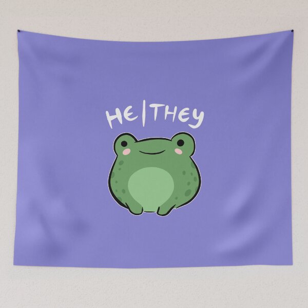 Item preview, He/They Pronoun Frog: Kawaii Nonbinary Queer Aesthetic Gift Celebrating Demigirls, Demiboys, Transgender, and LGBTQ Pride designed and sold by MinistryOfFrogs.