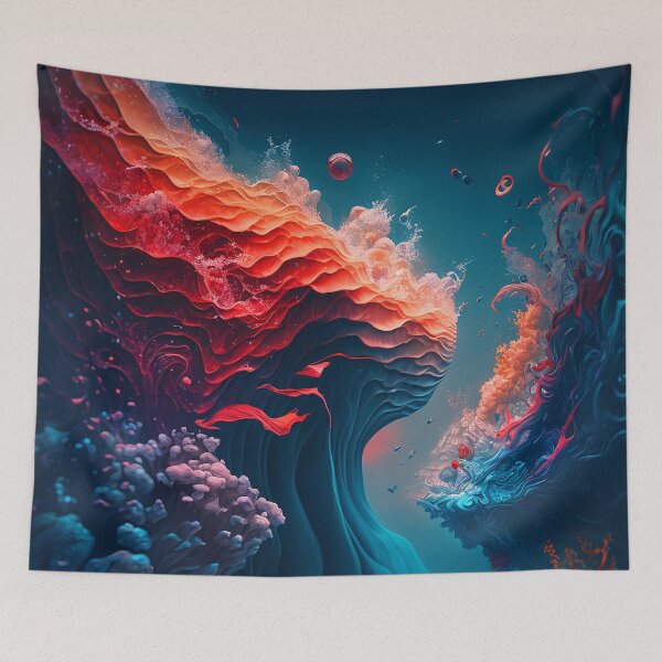 Item preview, TIDAL - Colorful Abstract Wave Art designed and sold by elnixart.