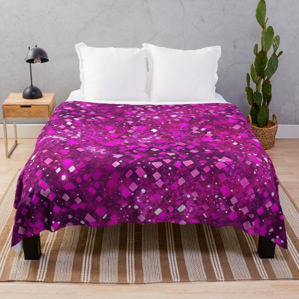 Item preview, Brilliant Magenta and Hot Pink Bling Squares Pattern designed and sold by ArtistaCats.