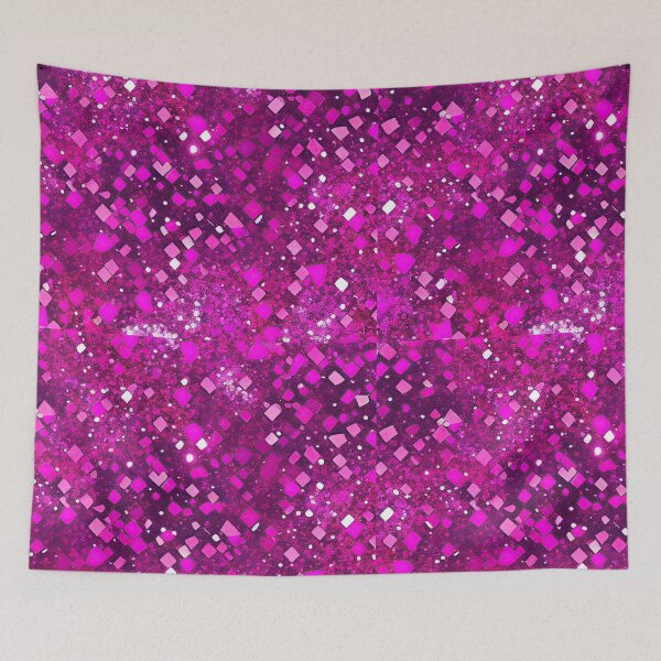 Item preview, Brilliant Magenta and Hot Pink Bling Squares Pattern designed and sold by ArtistaCats.