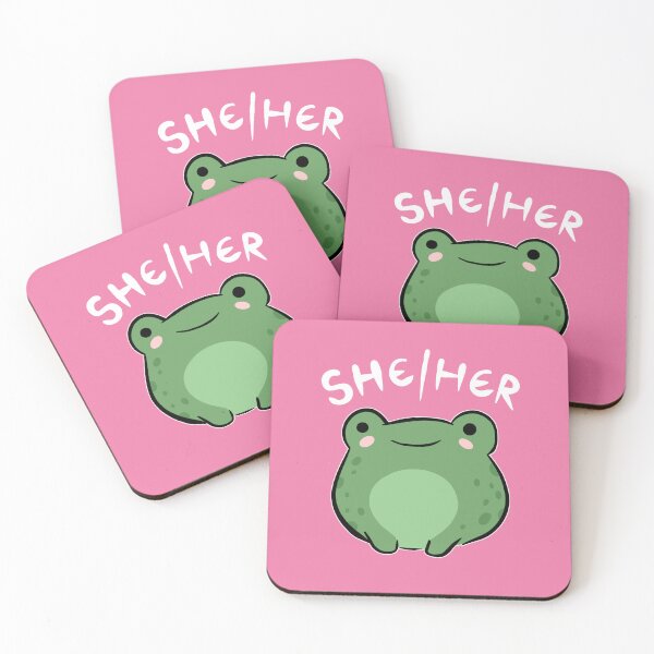 Item preview, She/Her Pronoun Frog: Cute Kawaii Aesthetic Celebrating Asexual, Queer, Trans, and Transgender Pride designed and sold by MinistryOfFrogs.