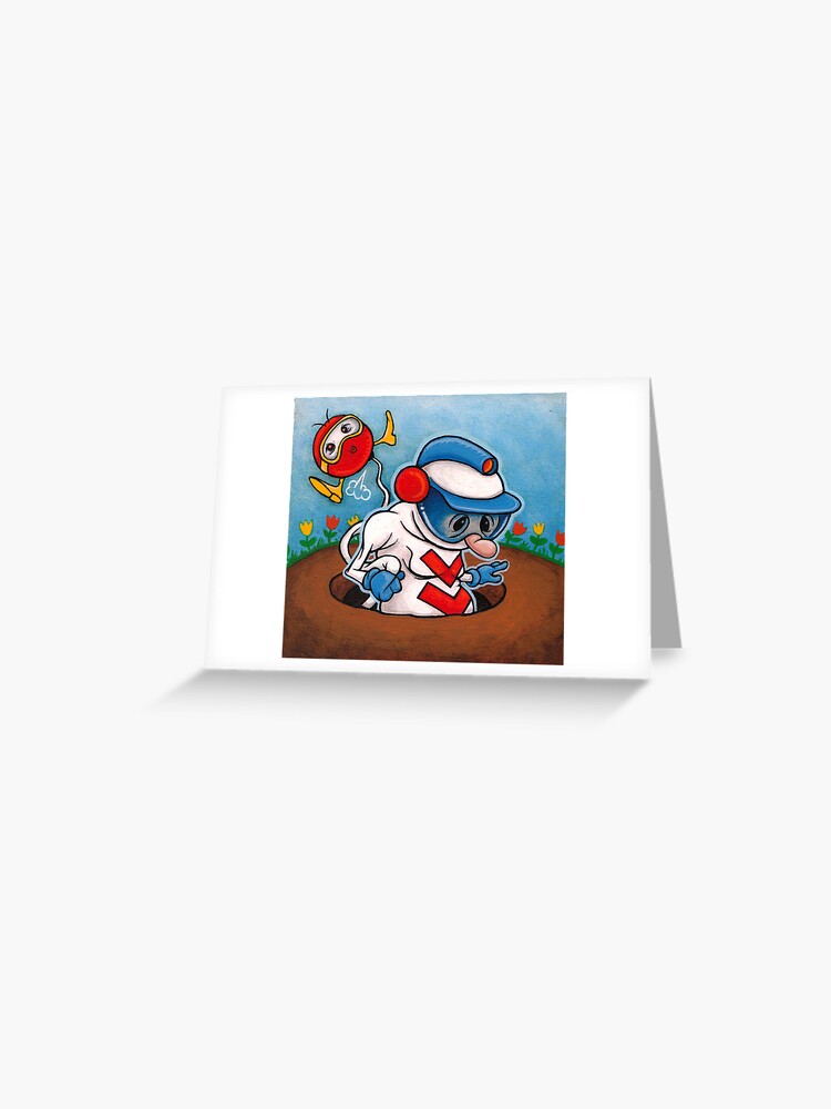 Thumbnail 1 of 2, Greeting Card, DigDug designed and sold by mistertengu74.