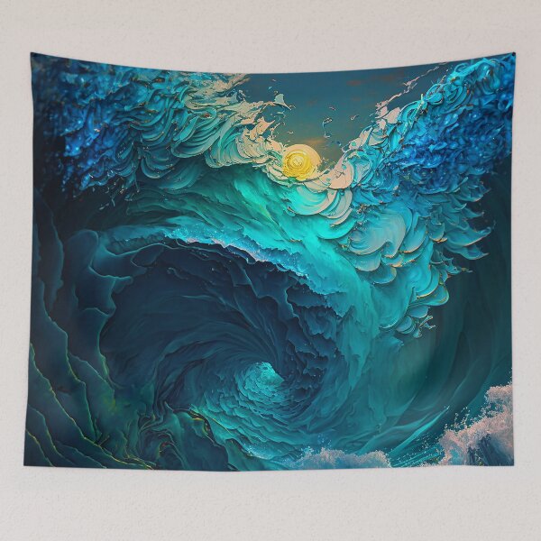 Item preview, TIDAL - Colorful Abstract Wave Art designed and sold by elnixart.