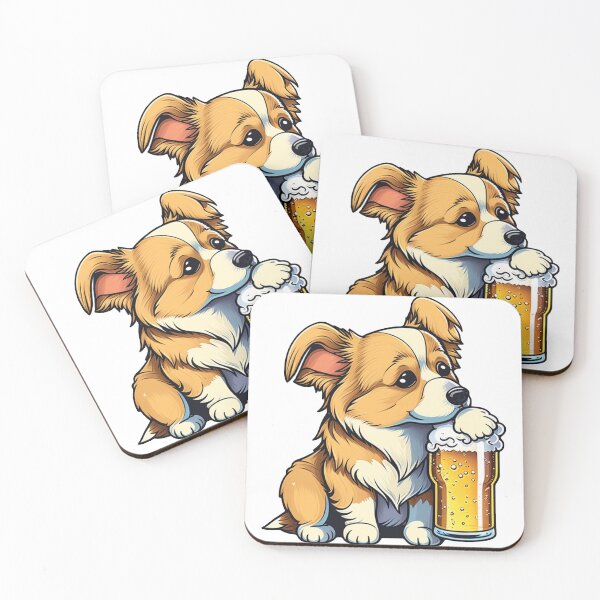 Item preview, cute dog drinking beer designed and sold by Sagar Karki.
