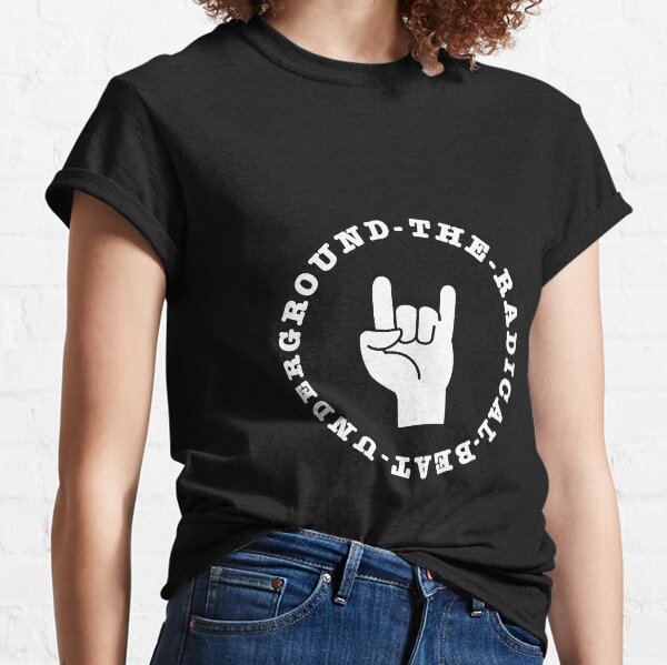THE RADICAL BEAT UNDERGROUND - Devil Horns Logo White Classic T-Shirt
