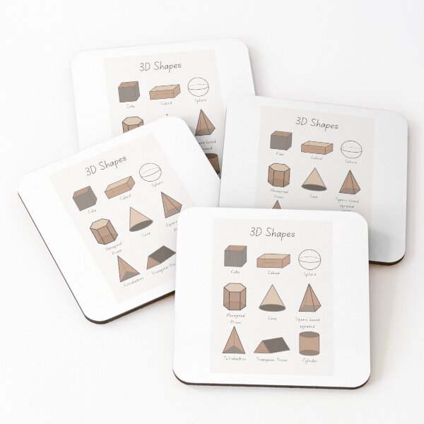 Item preview, Educational 3D Shapes (neutral) designed and sold by Quoteeble.