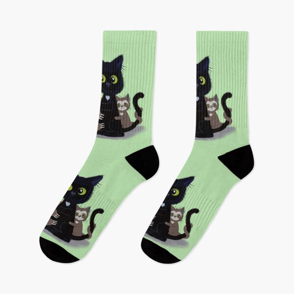 Item preview, Sloth-cat love on green designed and sold by QuirkyCatz.