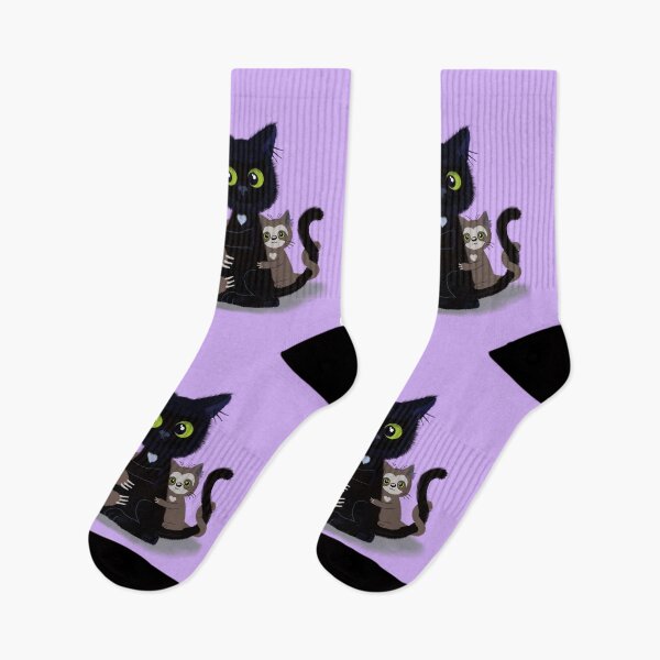 Item preview, Sloth-cat love on lilac  designed and sold by QuirkyCatz.