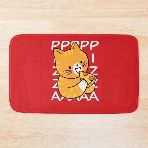 Item preview, cat eat pizza designed and sold by SlimAwayhaha.