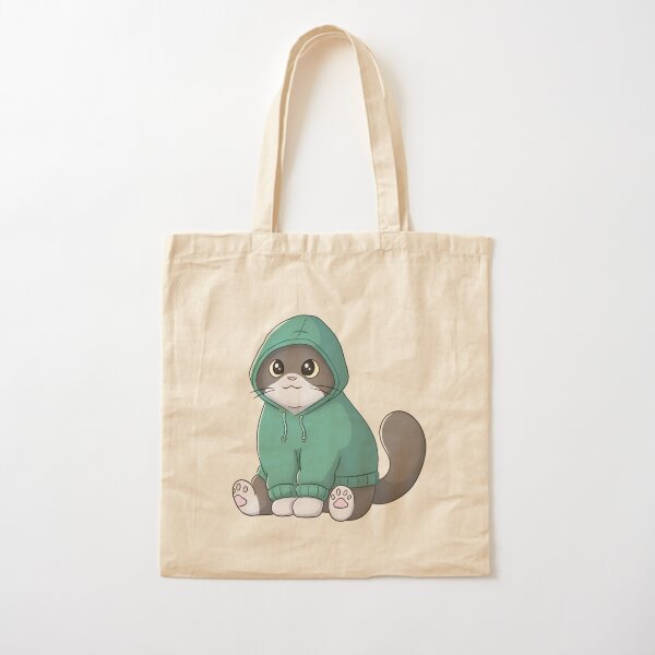Tuxedo-Katze in einem Hoodie Baumwolltasche