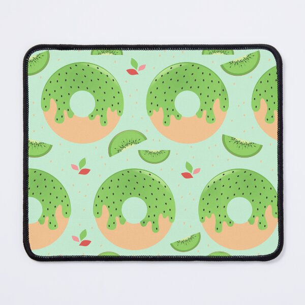 Item preview, Kiwi donut with turquoise background designed and sold by ChallaDesign.