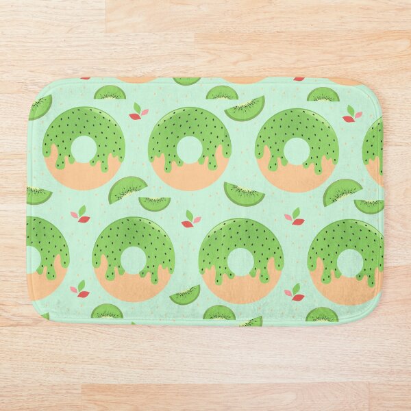 Item preview, Kiwi donut with turquoise background designed and sold by ChallaDesign.