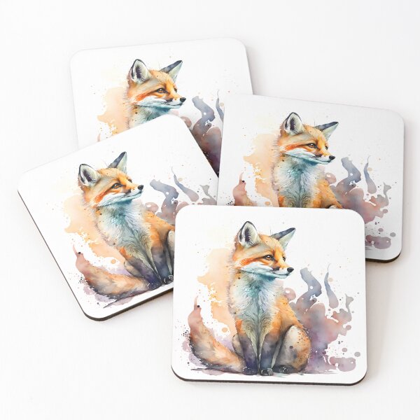 Item preview, Cute fox watercolor colorful art designed and sold by xeniaskazka.