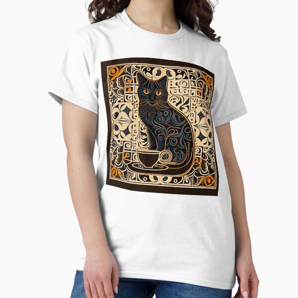 Item preview, CoffeeCat - Peaceful cat behind a cup of coffee designed and sold by Artibot.