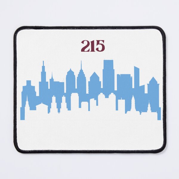 Item preview, Philadelphia Skyline 215 Baseball Powder Blue Retro designed and sold by Way Cool Tees.