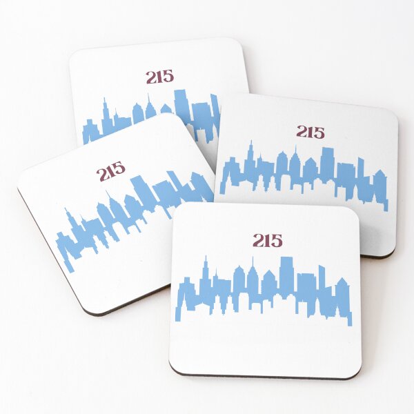 Item preview, Philadelphia Skyline 215 Baseball Powder Blue Retro designed and sold by Way Cool Tees.