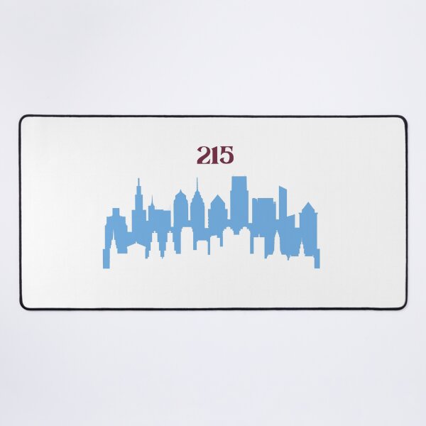 Item preview, Philadelphia Skyline 215 Baseball Powder Blue Retro designed and sold by Way Cool Tees.