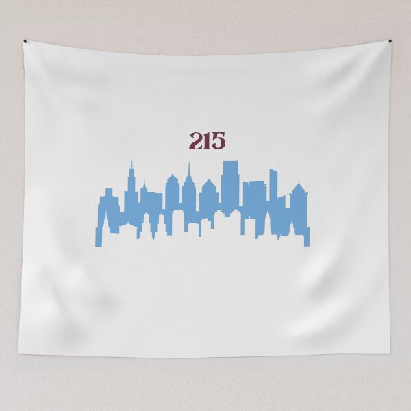 Item preview, Philadelphia Skyline 215 Baseball Powder Blue Retro designed and sold by Way Cool Tees.