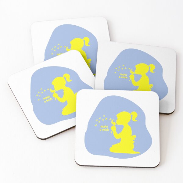 Item preview, Make a wish - girl with dandelion in yellow/blue designed and sold by ArtDesign by KBK.