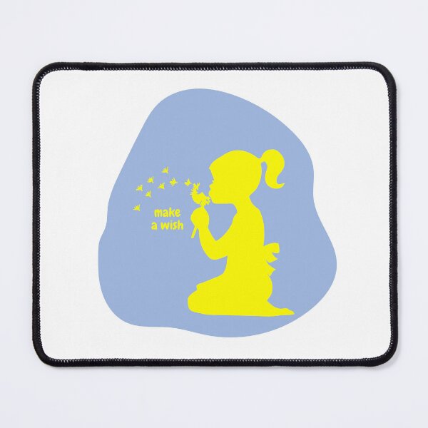 Item preview, Make a wish - girl with dandelion in yellow/blue designed and sold by ArtDesign by KBK.
