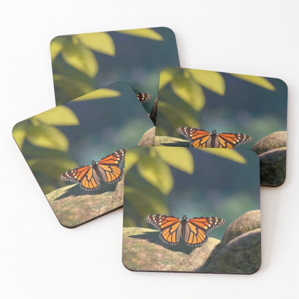 Item preview, Orange and Black, Monarch Butterfly, on a Rock, Stone, Butterfly's Rest designed and sold by Adorations.