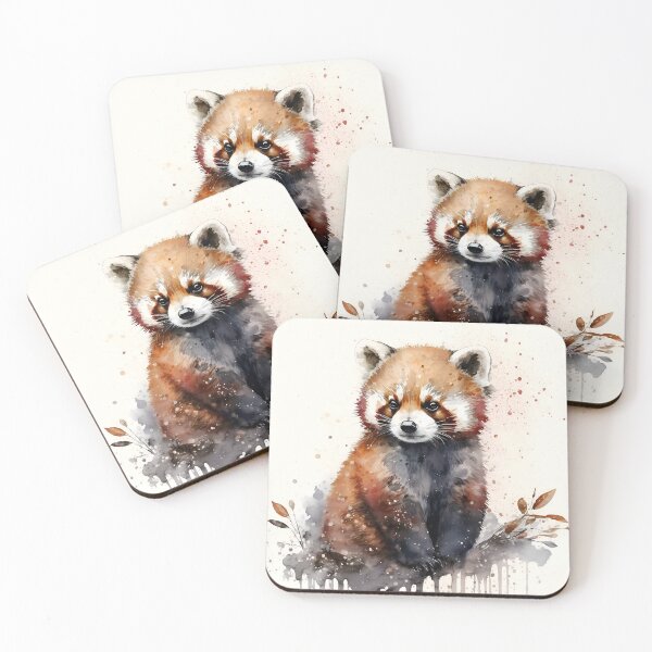 Item preview, Adorable red panda watercolor colorful art designed and sold by xeniaskazka.