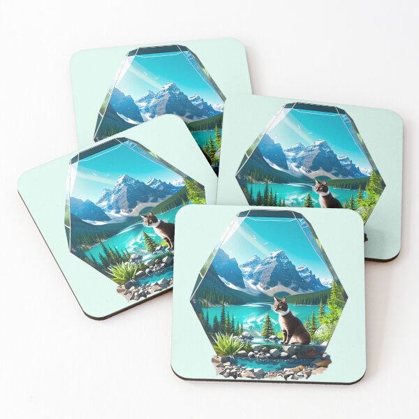 Item preview, Siamese Ken: Serenity by the Crystal-Clear Waters of Moraine Lake designed and sold by Pawsitive Palette.
