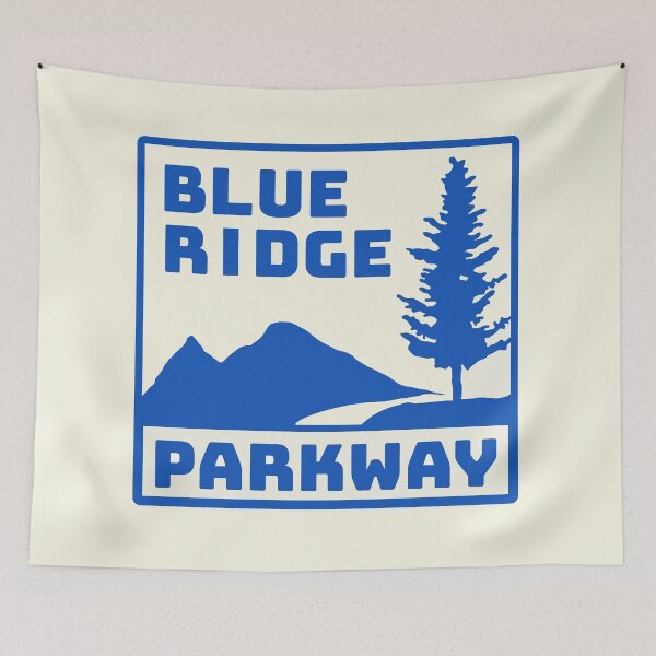 Item preview, Vintage Blue Ridge Parkway Sign in Blue designed and sold by NewNomads.