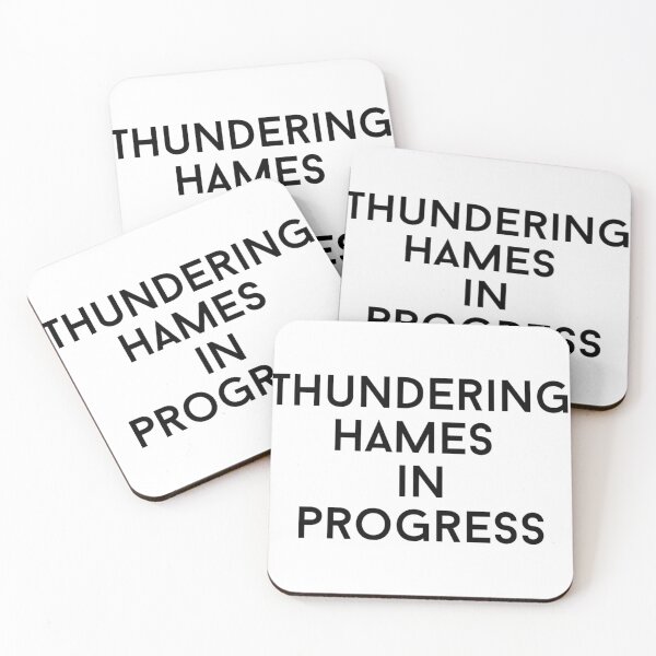 Item preview, thundering hames text graphic v1 white background designed and sold by fishpressink.