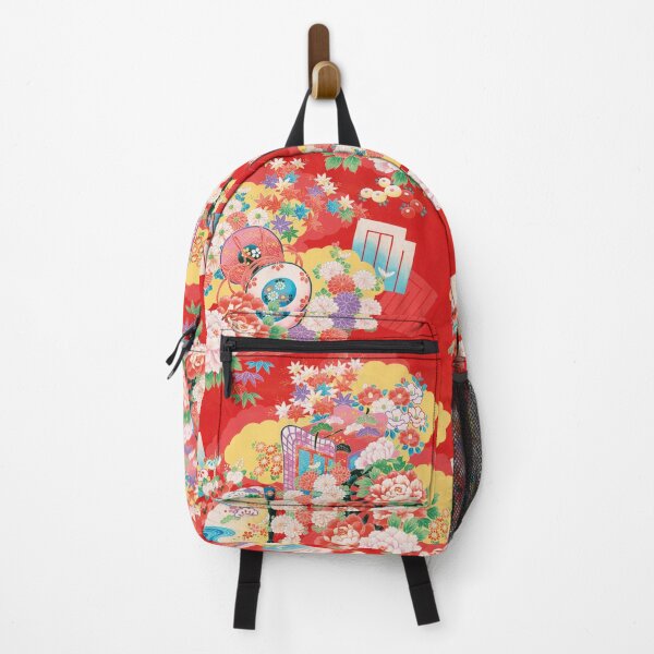 Item preview, Japanese Kimono Pattern Red Floral Fan designed and sold by Moodplace.
