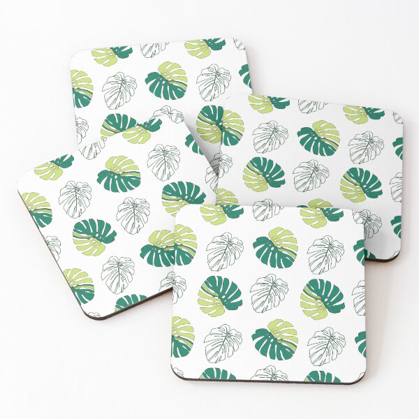 Item preview, Green monstera leafs seamless pattern on white background. designed and sold by Jayjaynaenae.