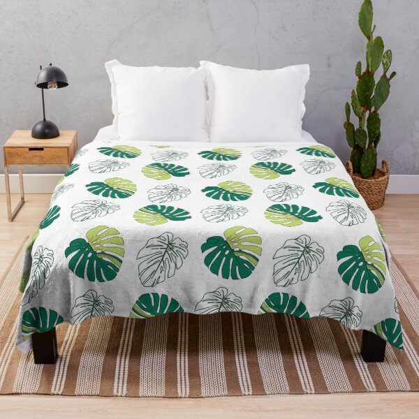 Item preview, Green monstera leafs seamless pattern on white background. designed and sold by Jayjaynaenae.