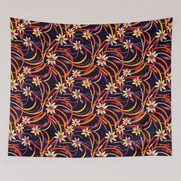 Artikelvorschau, Retro Blumen Double Layered Pattern entworfen und verkauft von AI Creations ⭐⭐⭐⭐⭐.