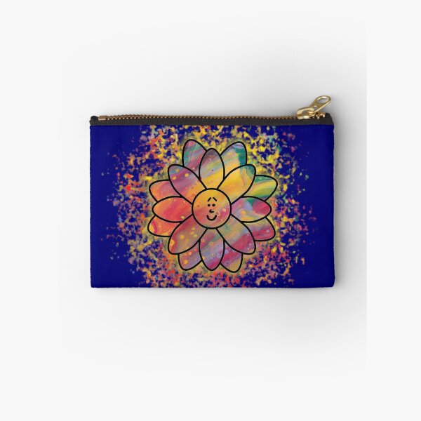 Item preview, Acrylic Pour Smiling Flower With Brush Effect Background designed and sold by Sketchypenface.