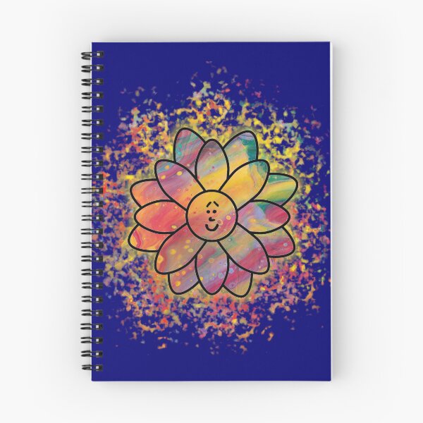 Item preview, Acrylic Pour Smiling Flower With Brush Effect Background designed and sold by Sketchypenface.