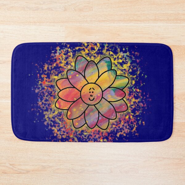 Item preview, Acrylic Pour Smiling Flower With Brush Effect Background designed and sold by Sketchypenface.