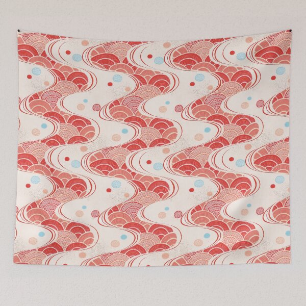 Item preview, Japanese Kimono Pattern Red River designed and sold by Moodplace.