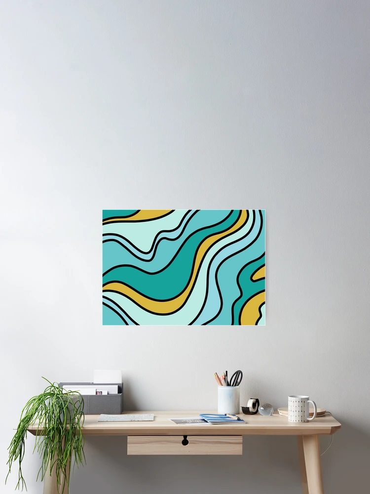 Thumbnail 2 of 3, Poster, Turquoise Colour Pattern designed and sold by ZonurePatterns.