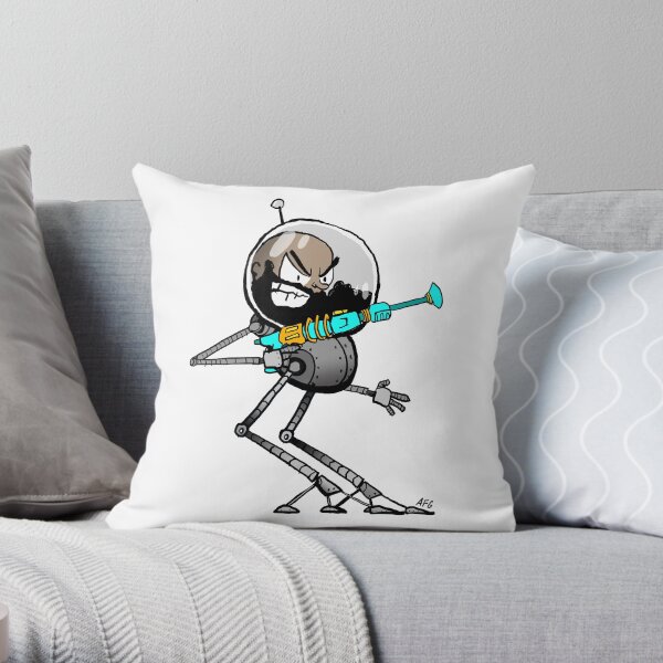 Space Aaron Robot Throw Pillow