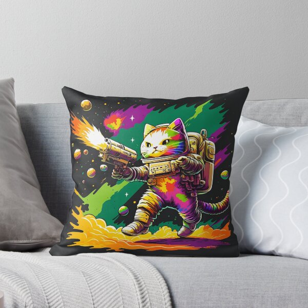 Item preview, Japanese Neko Kitty Cat Astronaut Exploring Deep Space Colorful Cartoon designed and sold by ZazuStudios.