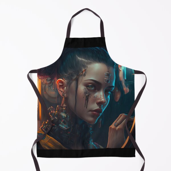 Item preview, Cyberpunk Girl Future in Space Ship Face Portrait designed and sold by ZazuStudios.