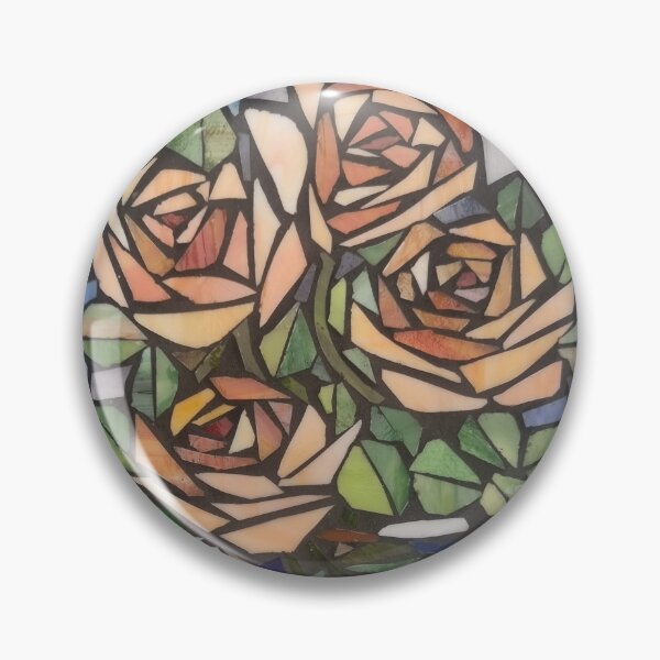 Aperçu de l'œuvre Mosaïque de vitraux roses pêche créée et vendue par suespaintroom.
