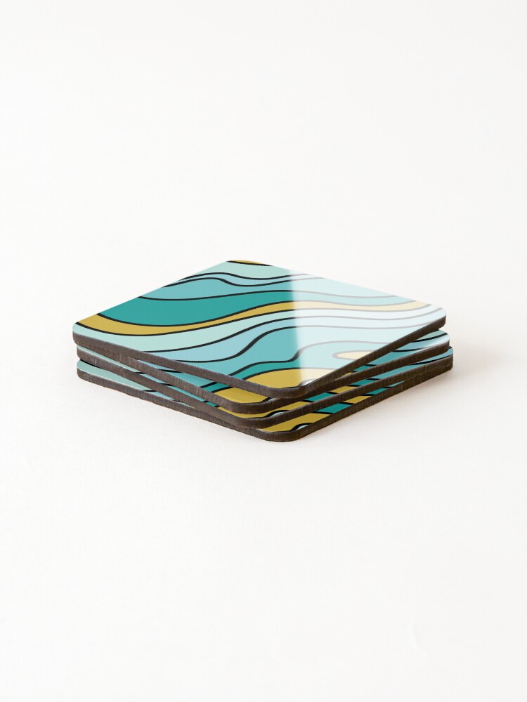 Thumbnail 4 of 5, Coasters (Set of 4), Turquoise Colour Pattern designed and sold by ZonurePatterns.