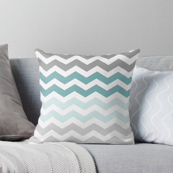 Item preview, Grey and Turquoise Mint Chevron Zig Zag pattern designed and sold by inspirationzgal.