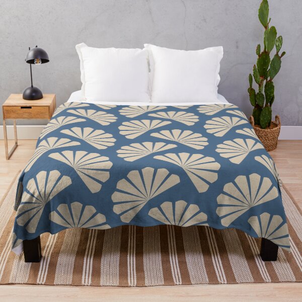 Item preview, Diagonal stylized fans in the color combination smoky blue beige designed and sold by Vektoria.