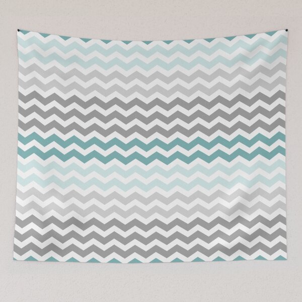 Item preview, Grey and Turquoise Mint Chevron Zig Zag pattern designed and sold by inspirationzgal.